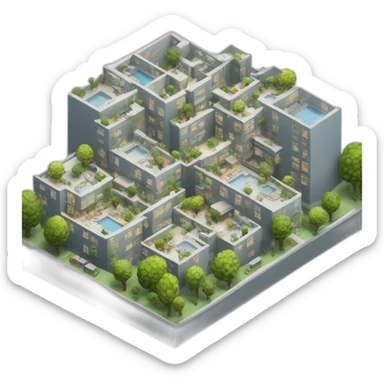 3d-isometric-City-Apartment-urban sticker