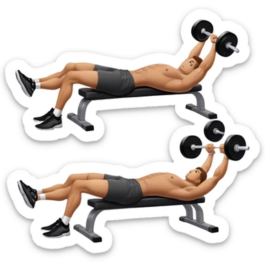 side-view man lying down barbell glute-bridges sticker