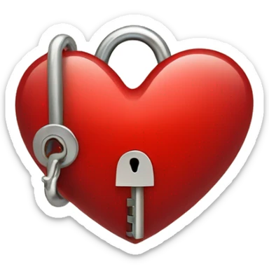 Red Heart with lock sticker