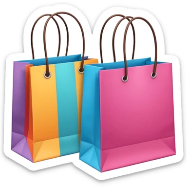 2 beautiful shopping bag sticker