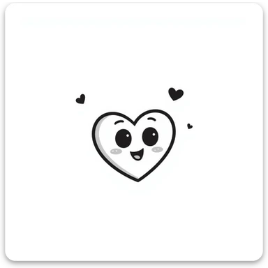 heart with a cute face, symbolizing being in love, hand drawn doodle style sticker
