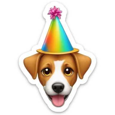 party hat dog sticker