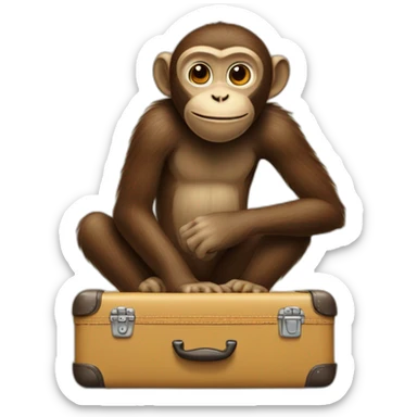Monkey packing a suitcase sticker