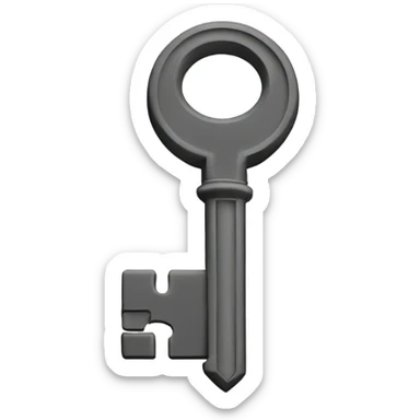 Key with white end sticker