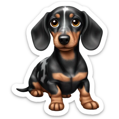 Black Merle mini dachshund  sticker