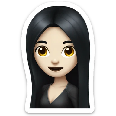 Long black haired pale girl vampire  sticker
