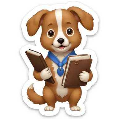 funny dog with full body with diary

 sticker