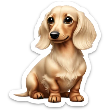 Mini long haired dachshund cream Christmas  sticker