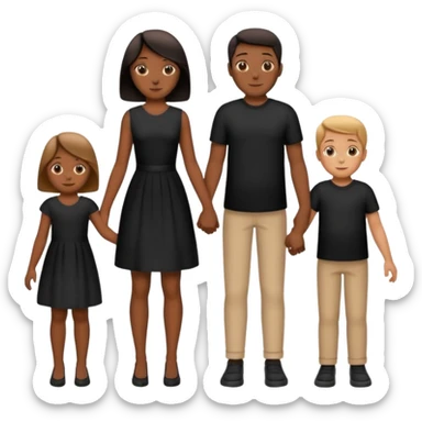 no faces only silhoute of family of 5 sticker