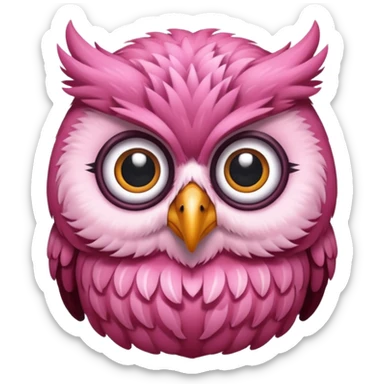 image of a pink owl sticker