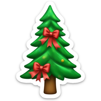 Christmas tree with bows sticker