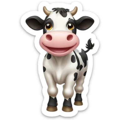 happy animal cow sticker