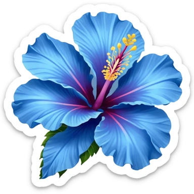 blue hibiscus flower with open petals sticker