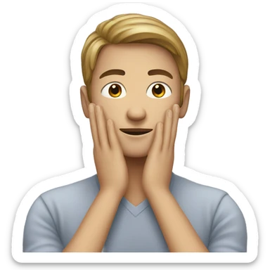 Person with hands covering neck  sticker