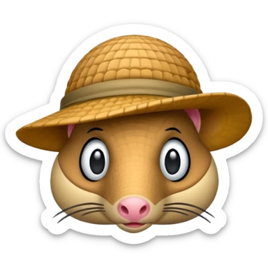 Armadillo face with incognito hat sticker