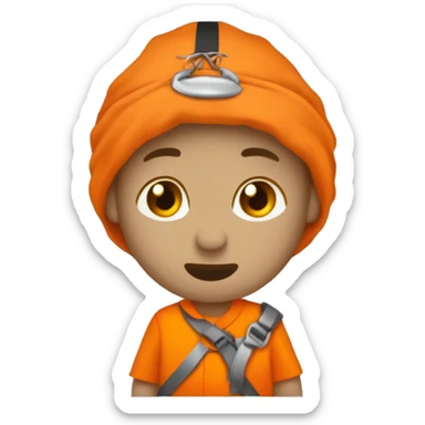 Prisionero vestido con mono naranja en la carcel sticker