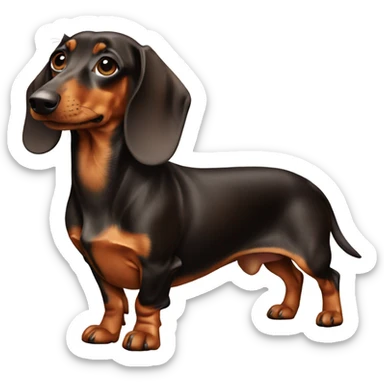 dachshund marron sticker