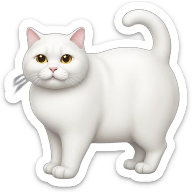 white fat cat sticker