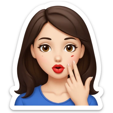 Me blowing kisses brunette  sticker