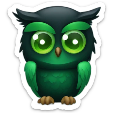 black and green owl facepalm sticker