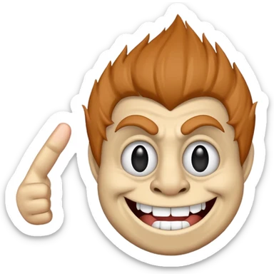 Troll face showing middle finger sticker