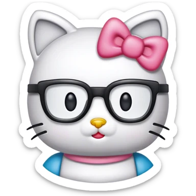 hello kitty nerd sticker