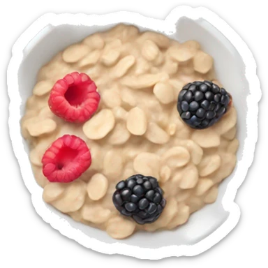 oatmeal with berries in a plate aesthetics sticker