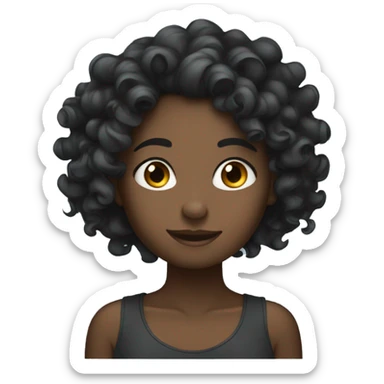 A curly black girl wahing her hair sticker