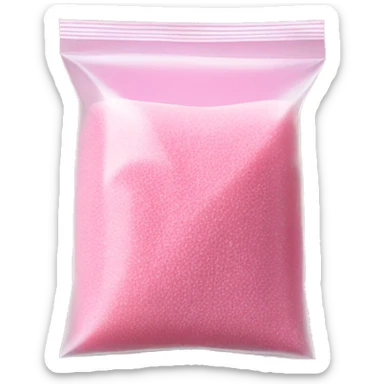 Pink granulated sugar in clear bag sticker