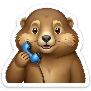 a marmot working at a hotline sticker