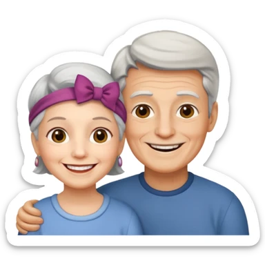 lo mismo que estas haciendo solo coloca alado de la abuela un hombre joven  sticker