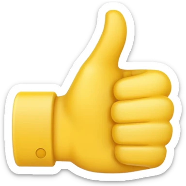 Thumbs up emoji but the thumb is tiny sticker