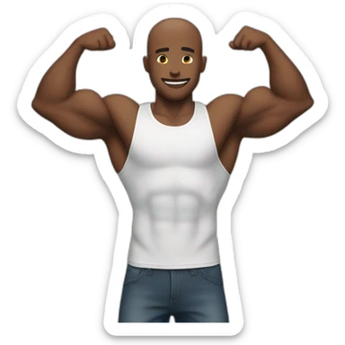 Guy flexing arms sticker