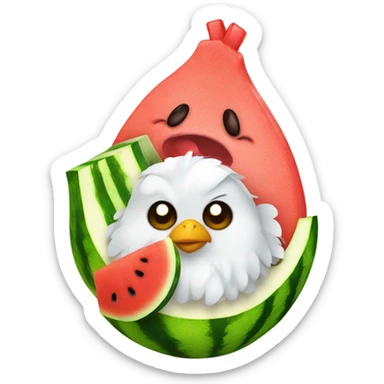 chicken and watermelon and kool aid sticker