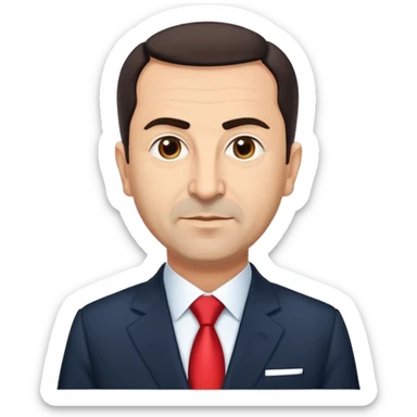 Turkish politician Ekrem İmamoğlu, Mayor of Istanbul, middle-aged man with short dark hair in a suit sticker