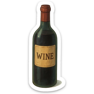 ghibli style wine bottle sticker