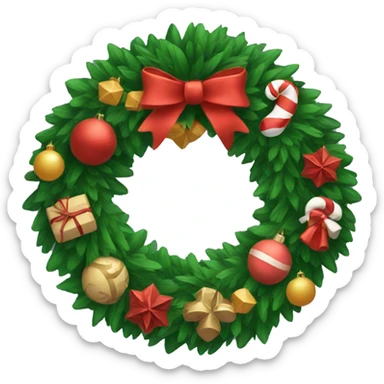 christmas wreath sticker