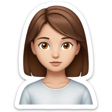 A young girl with brown hair and brown eyes sticker