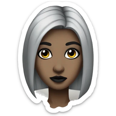 Goth women with winged eyeliner and piercings  sticker