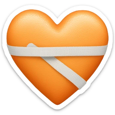 light orange heart with bandages sticker
