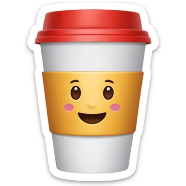 Big coffee cup disposable sticker