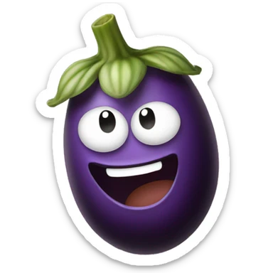 Laughing egg plant sticker