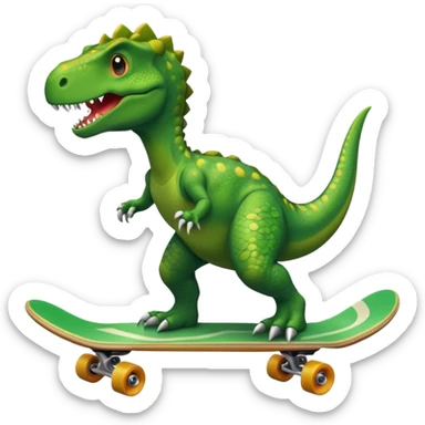 Dinosaur on a skateboard sticker