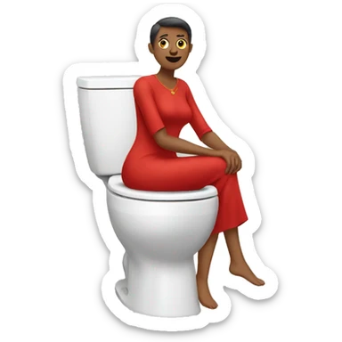 Toilet man in a red dress sticker
