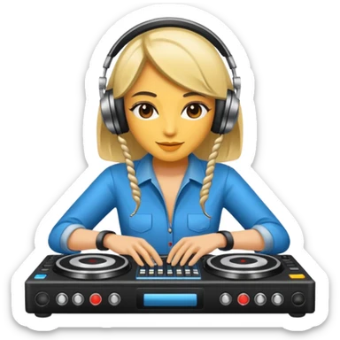 woman dj sticker