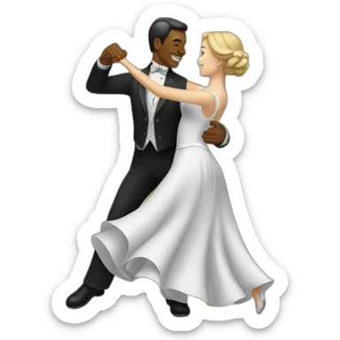 A man and a woman dancing waltz sticker