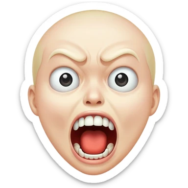 face screaming in fear sticker