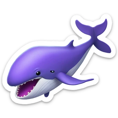 Blue whale purple, open mouth sticker