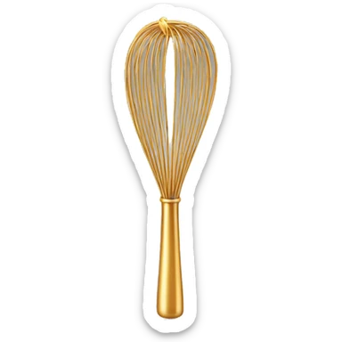 Realistic gold whisk isolated  sticker
