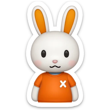 miffy with orange shirt and X for a mouth sticker